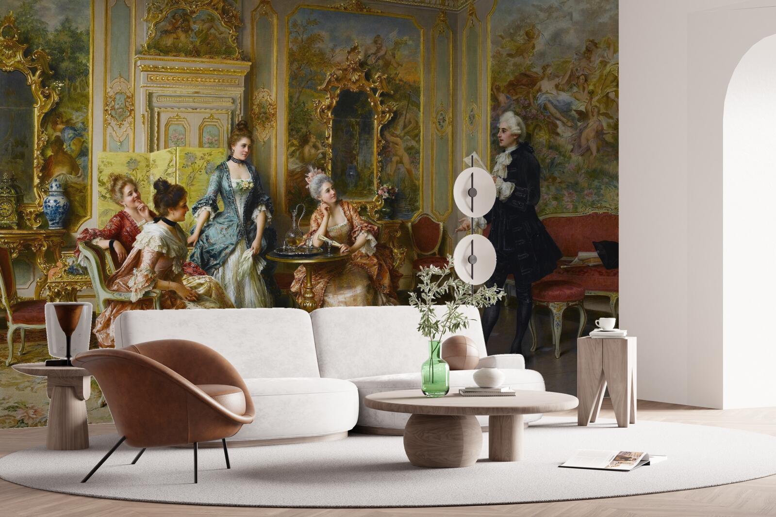 Fotobehang bewondering voor de dames vanwege hun passie voor het lezen van poëzie