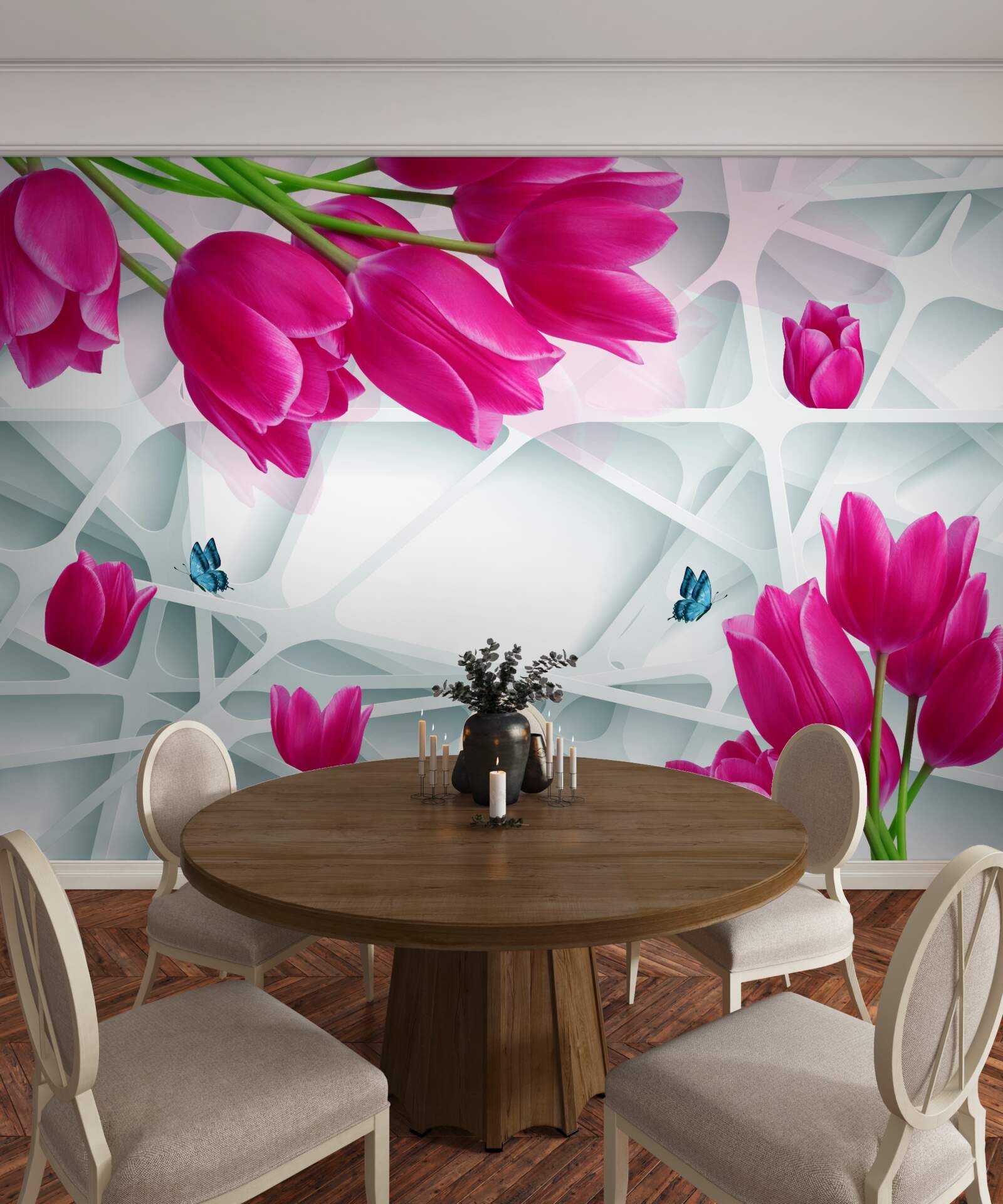 Fotobehang prachtige knoppen van roze tulpen