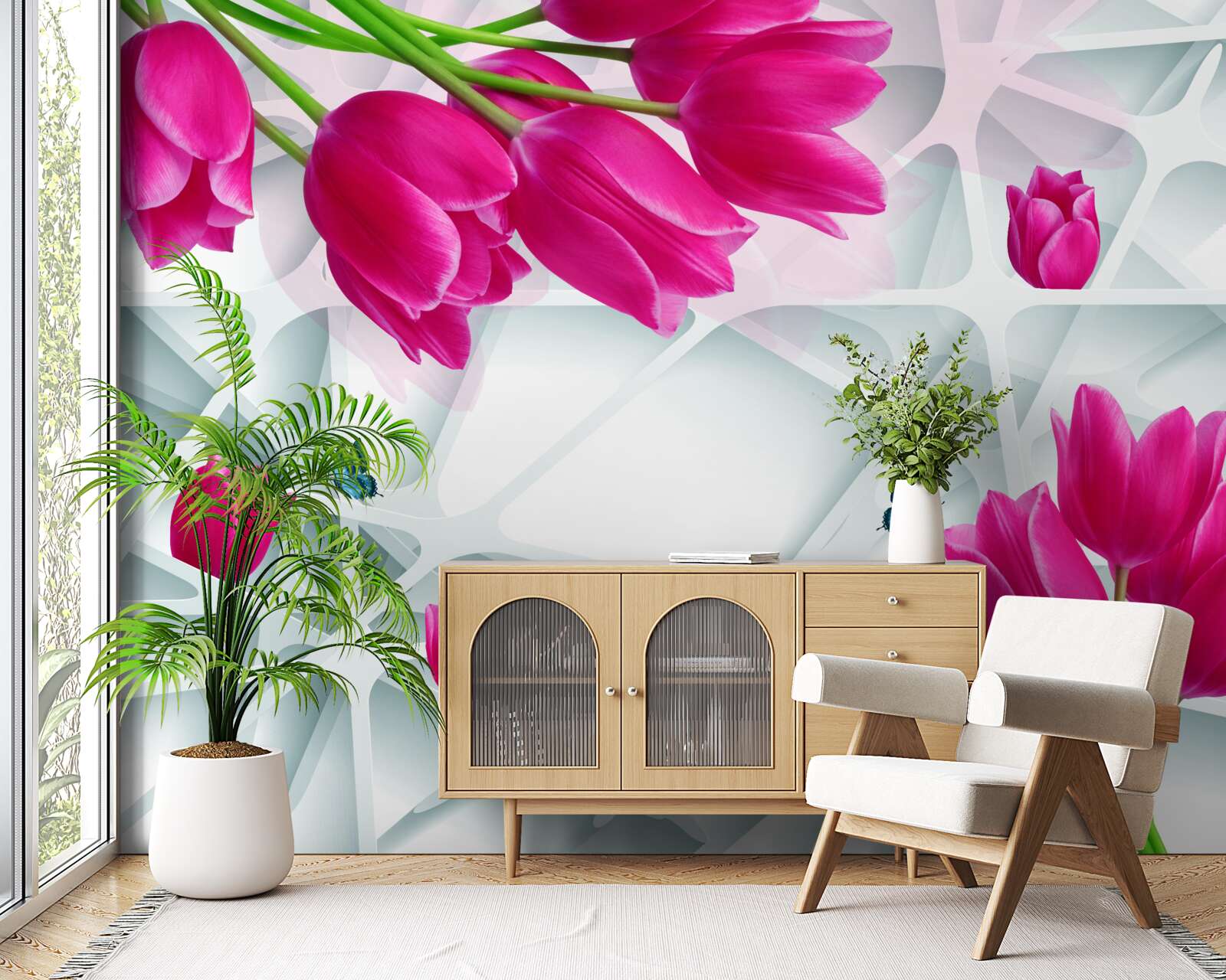 Fotobehang prachtige knoppen van roze tulpen