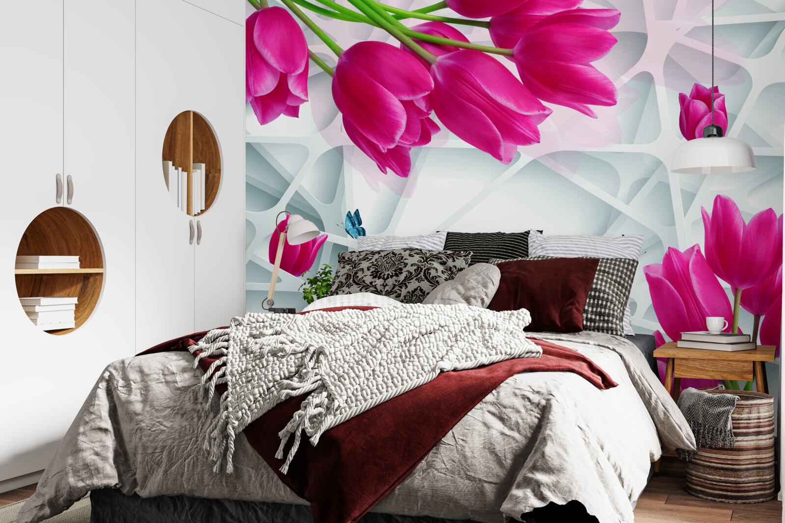 Fotobehang prachtige knoppen van roze tulpen