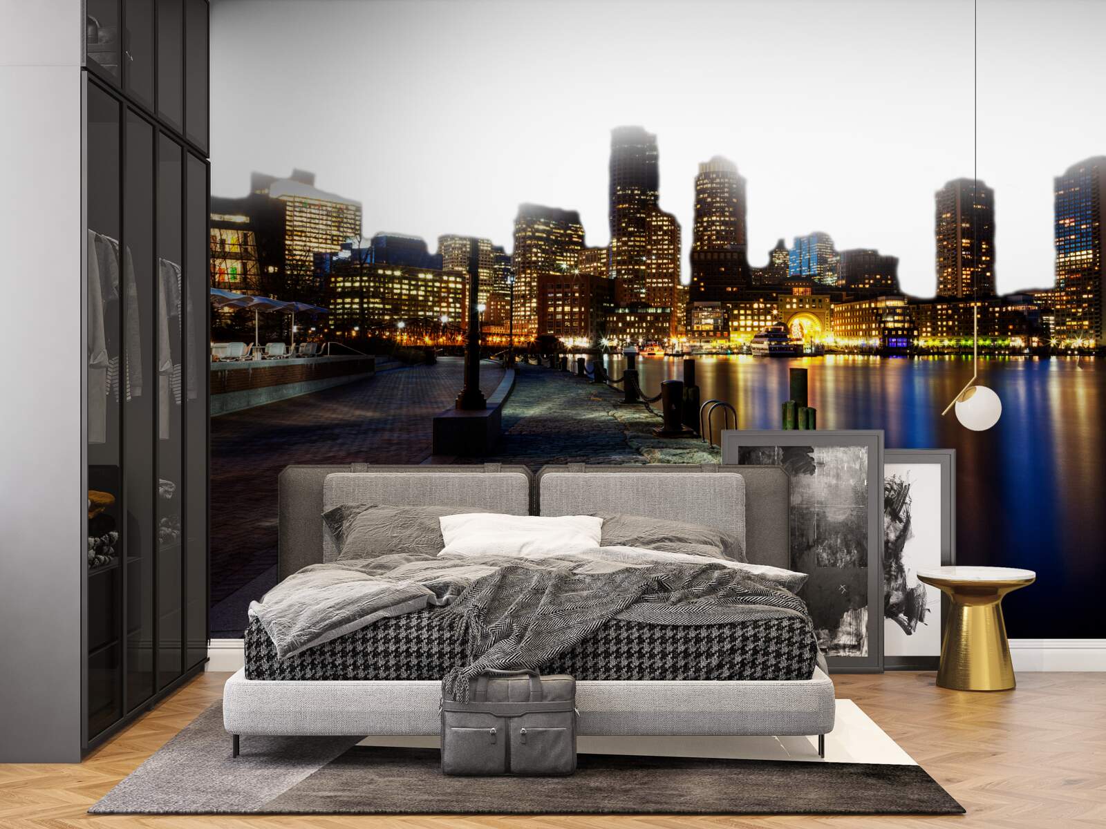 Fotobehang Dageraad op een verlaten werf