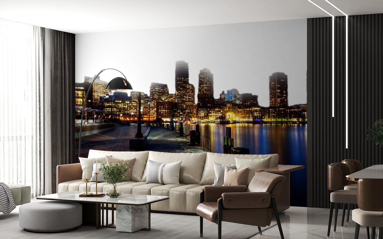 Fotobehang Dageraad op een verlaten werf