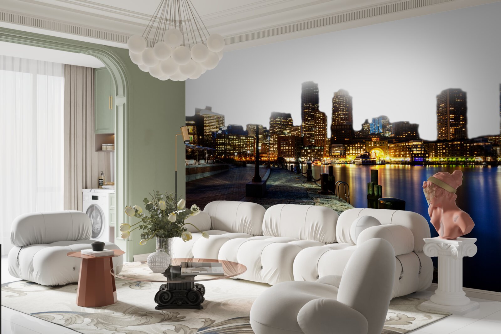 Fotobehang Dageraad op een verlaten werf