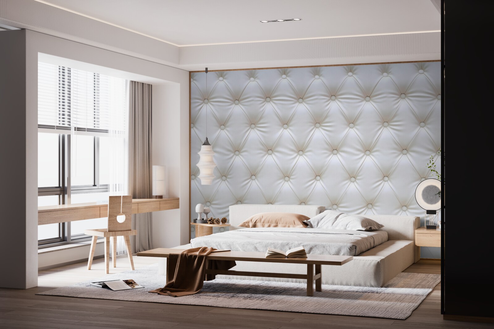 Fotobehang bekledingtextuur versierd met kristallen