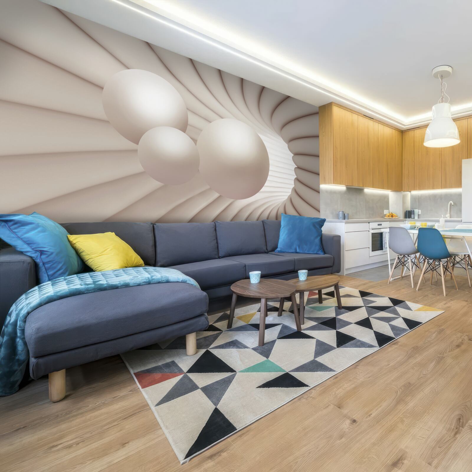 Fotobehang drie parels vliegen de gang in