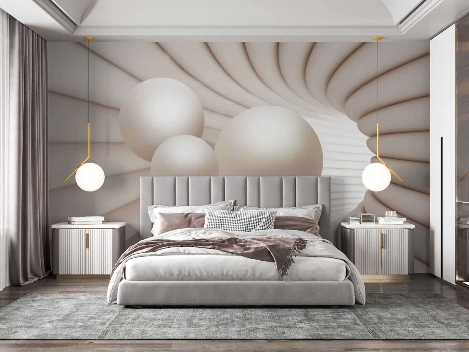 Fotobehang drie parels vliegen de gang in