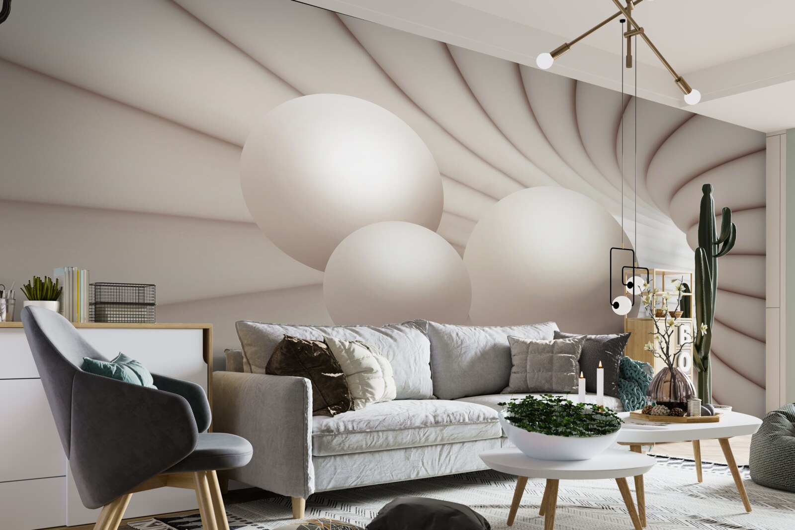 Fotobehang drie parels vliegen de gang in