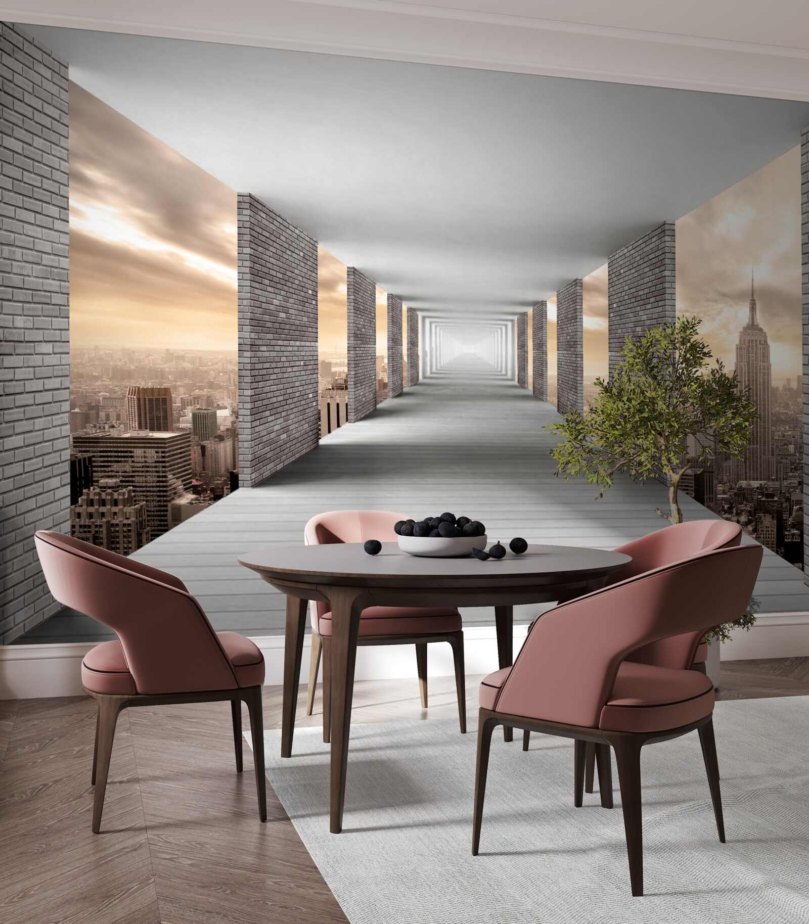 Fotobehang ondergrondse passage onder de drukte van de stad