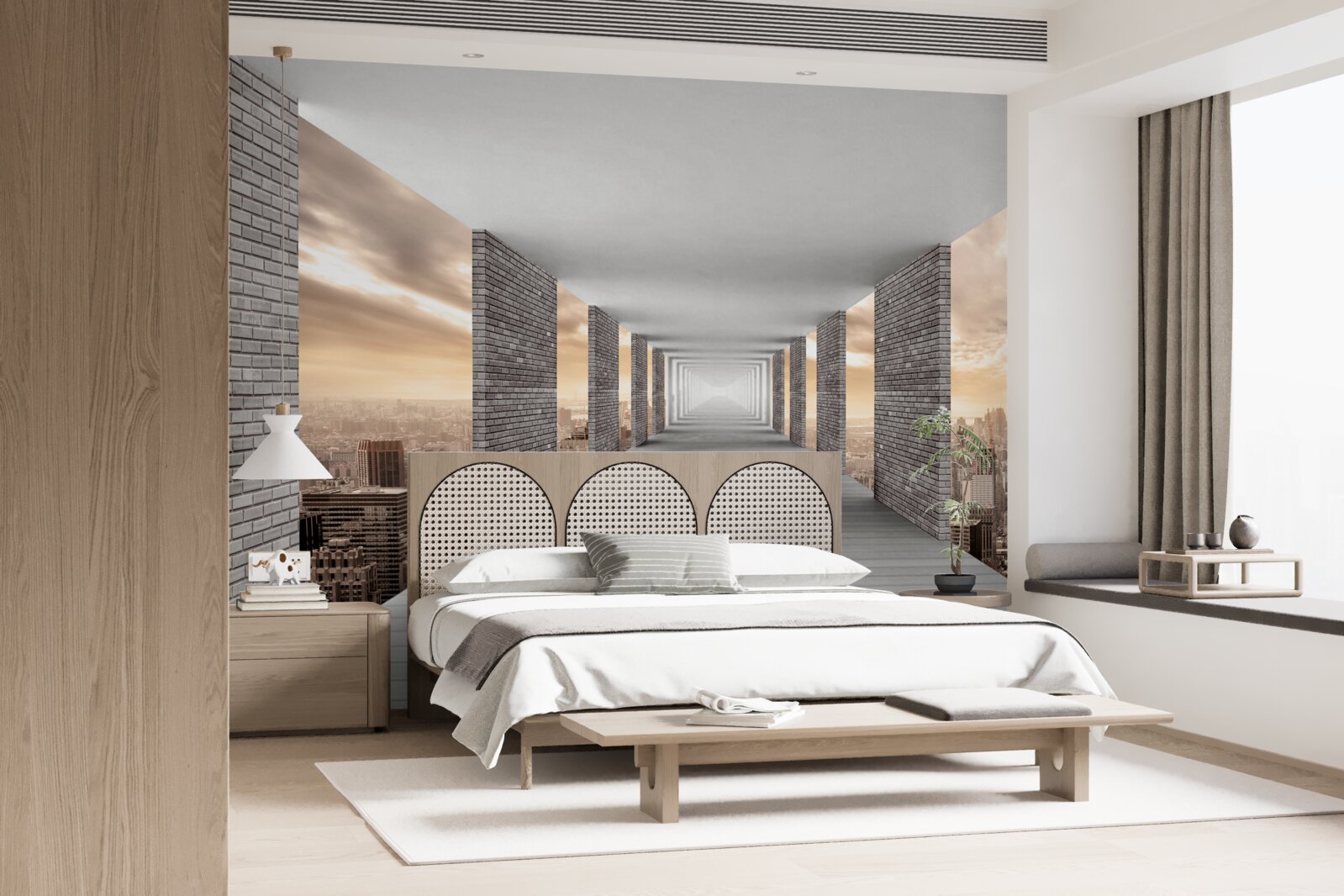 Fotobehang ondergrondse passage onder de drukte van de stad