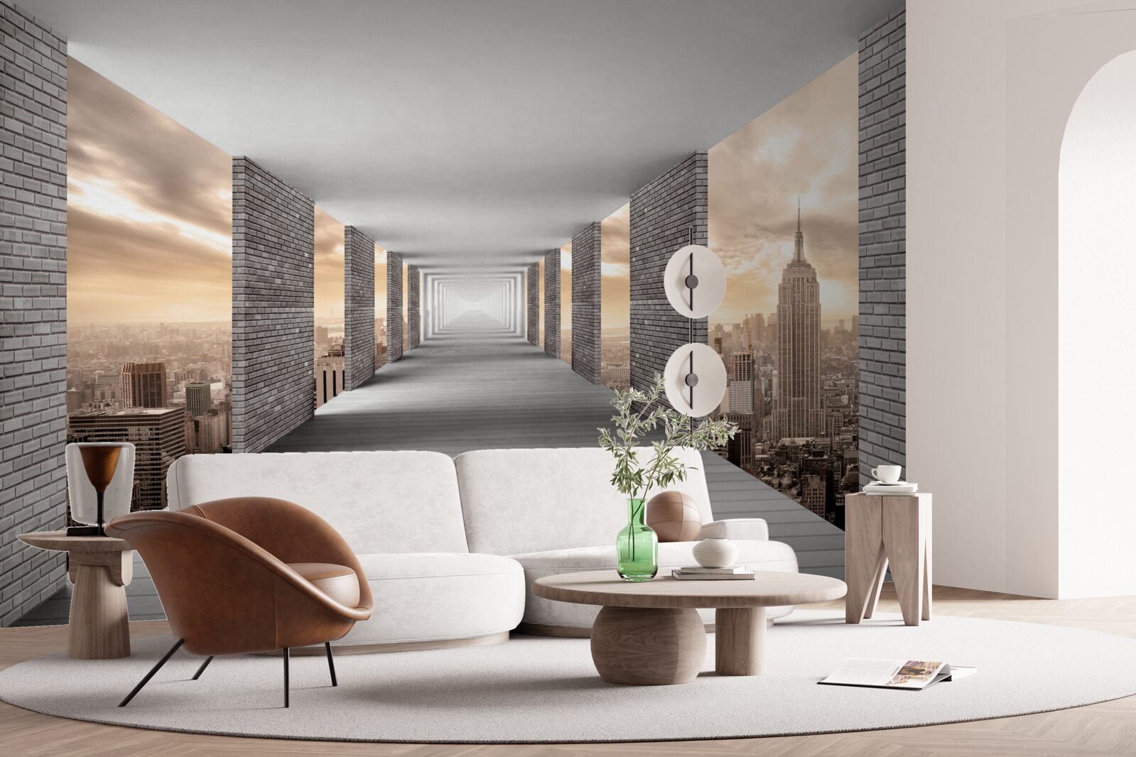 Fotobehang ondergrondse passage onder de drukte van de stad