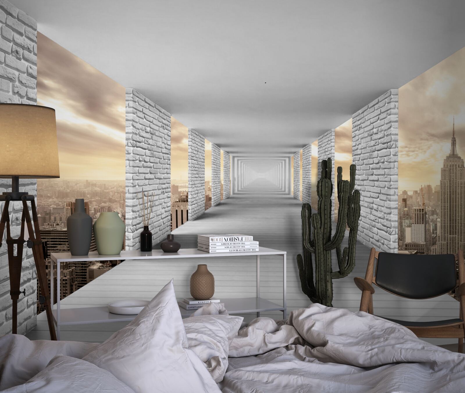 Fotobehang 3d stadswandeling