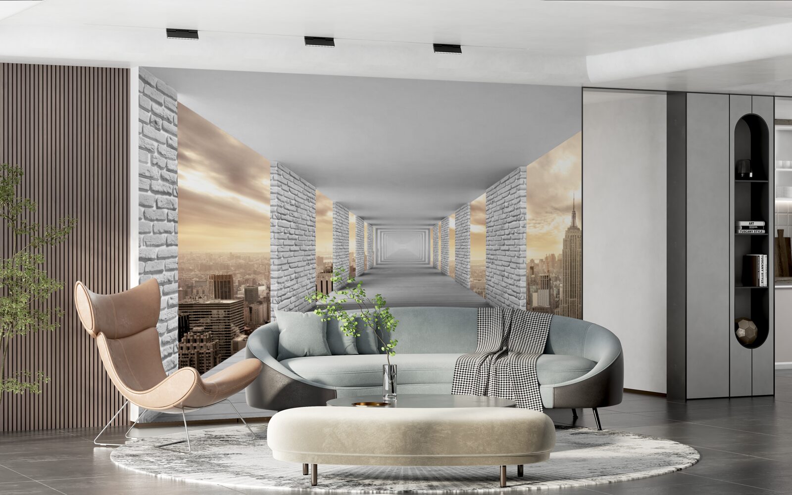 Fotobehang 3d stadswandeling