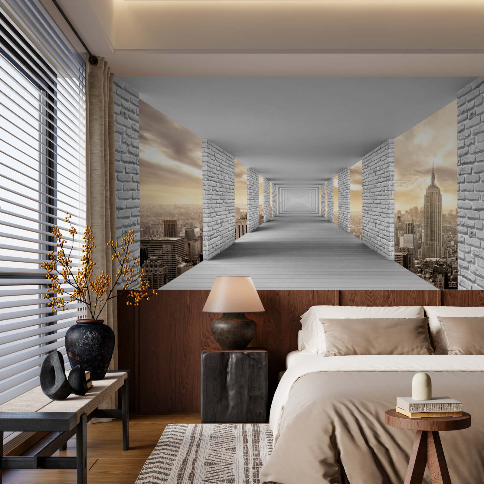 Fotobehang 3d stadswandeling