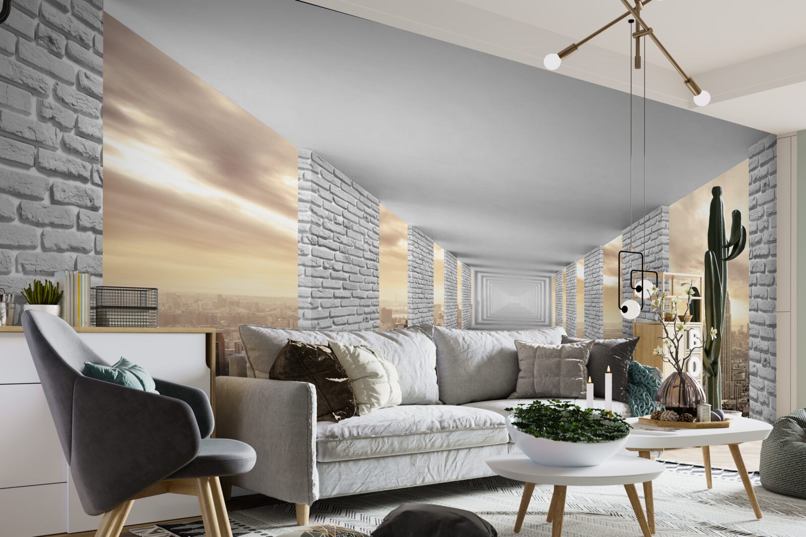 Fotobehang 3d stadswandeling