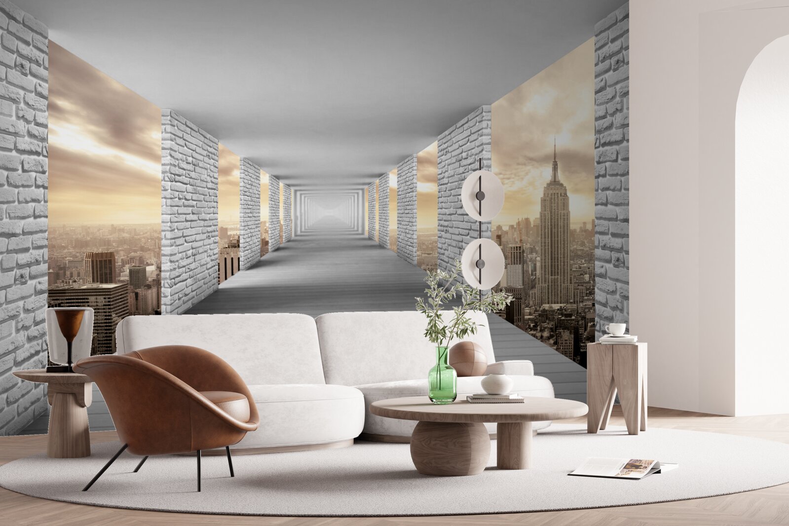 Fotobehang 3d stadswandeling