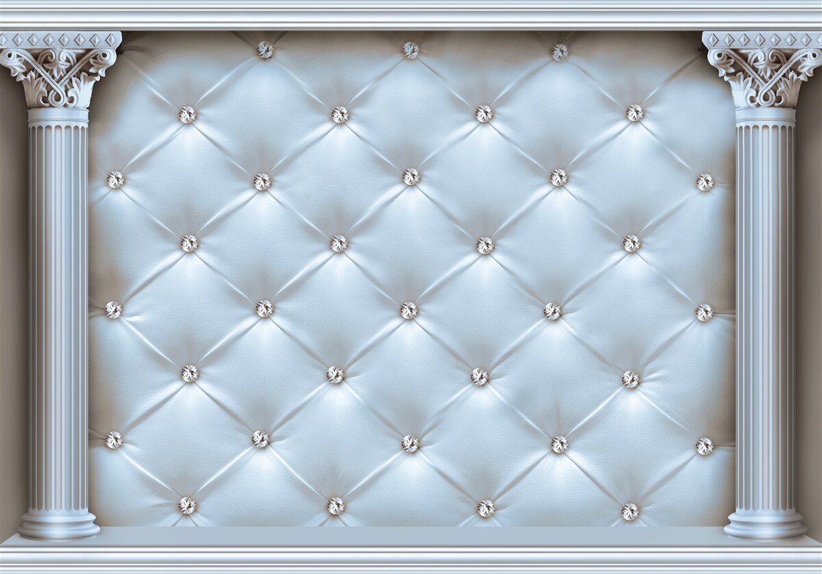 Fotobehang De boog is versierd met blauwe meubelstof