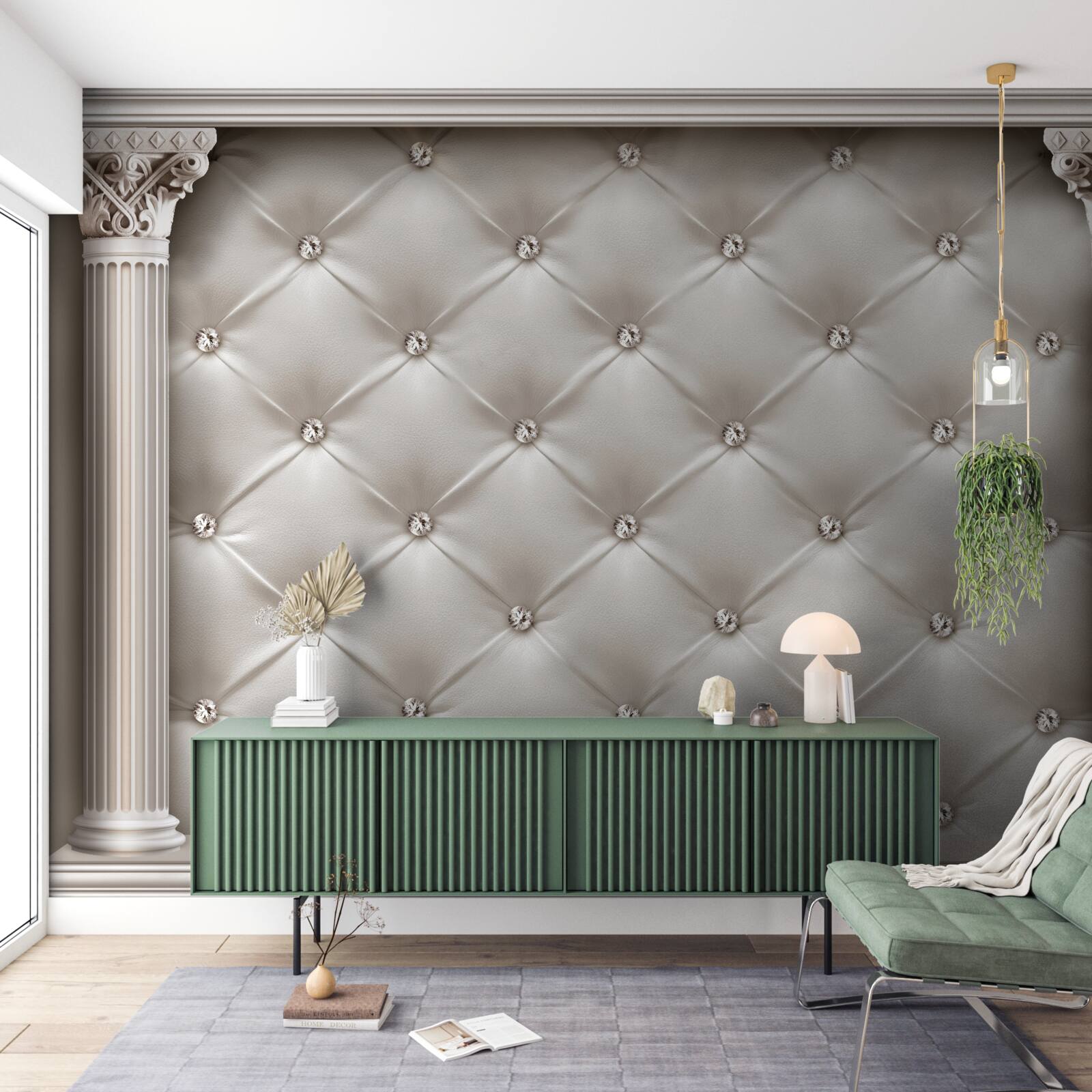 Fotobehang afgeronde en decoratieve afwerkingen