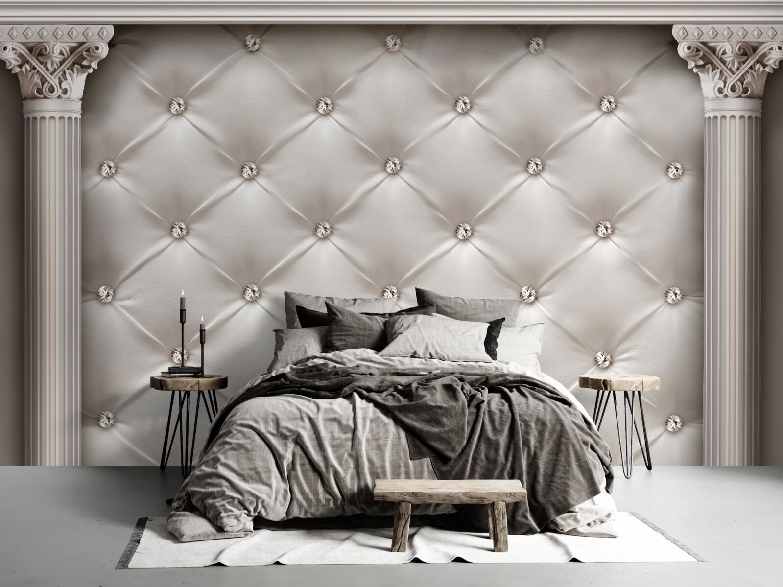 Fotobehang afgeronde en decoratieve afwerkingen