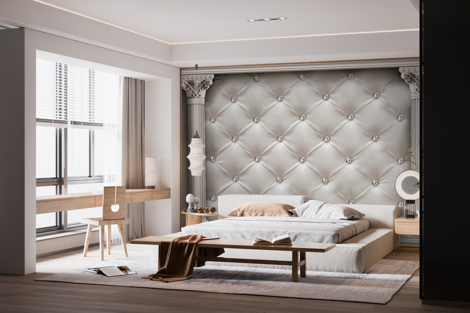 Fotobehang afgeronde en decoratieve afwerkingen