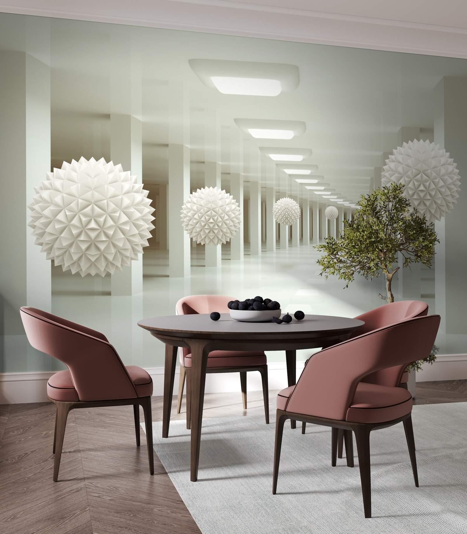 Fotobehang Kolom en balperspectief