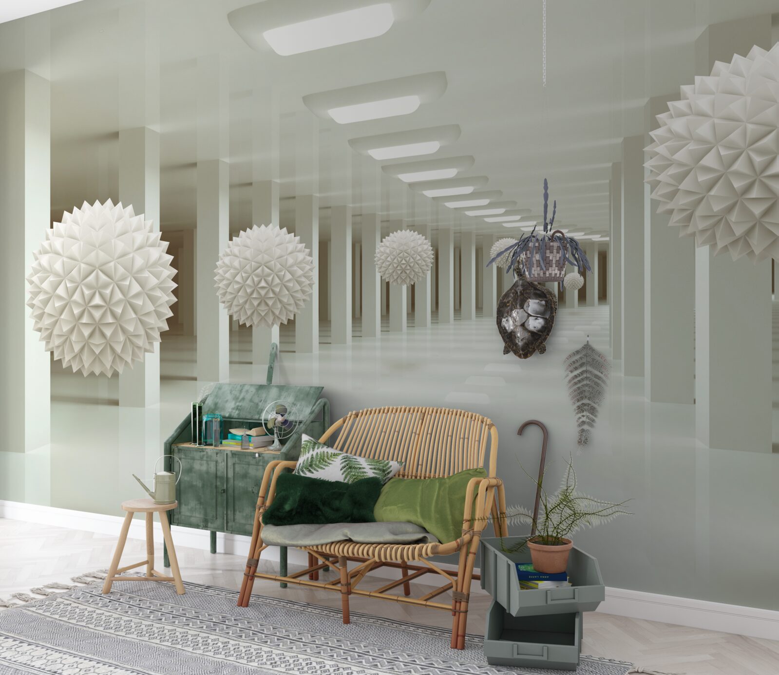 Fotobehang Kolom en balperspectief