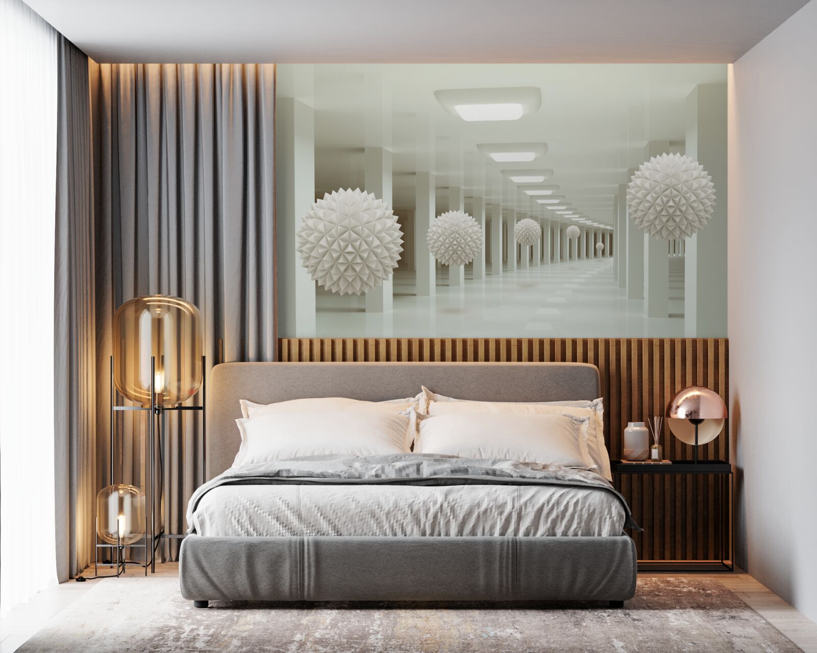 Fotobehang Kolom en balperspectief