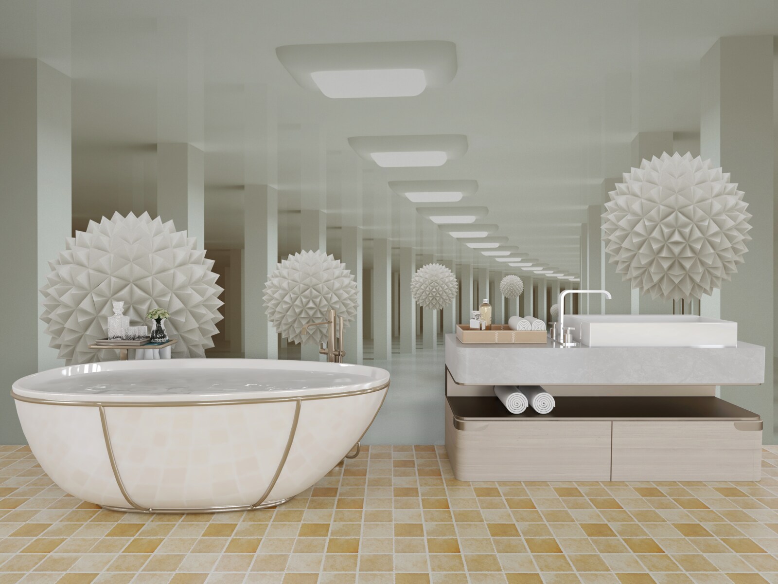 Fotobehang Kolom en balperspectief