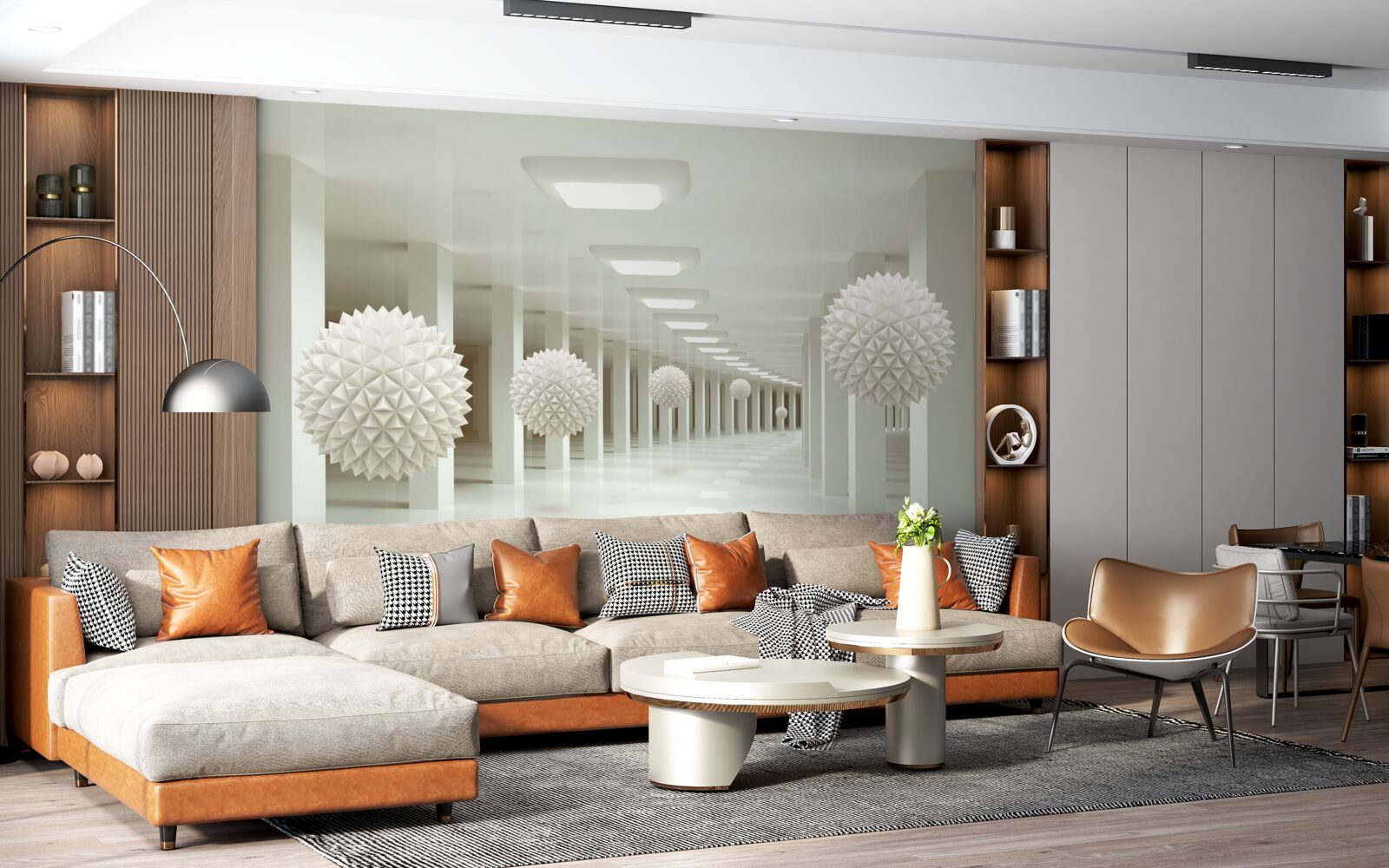 Fotobehang Kolom en balperspectief