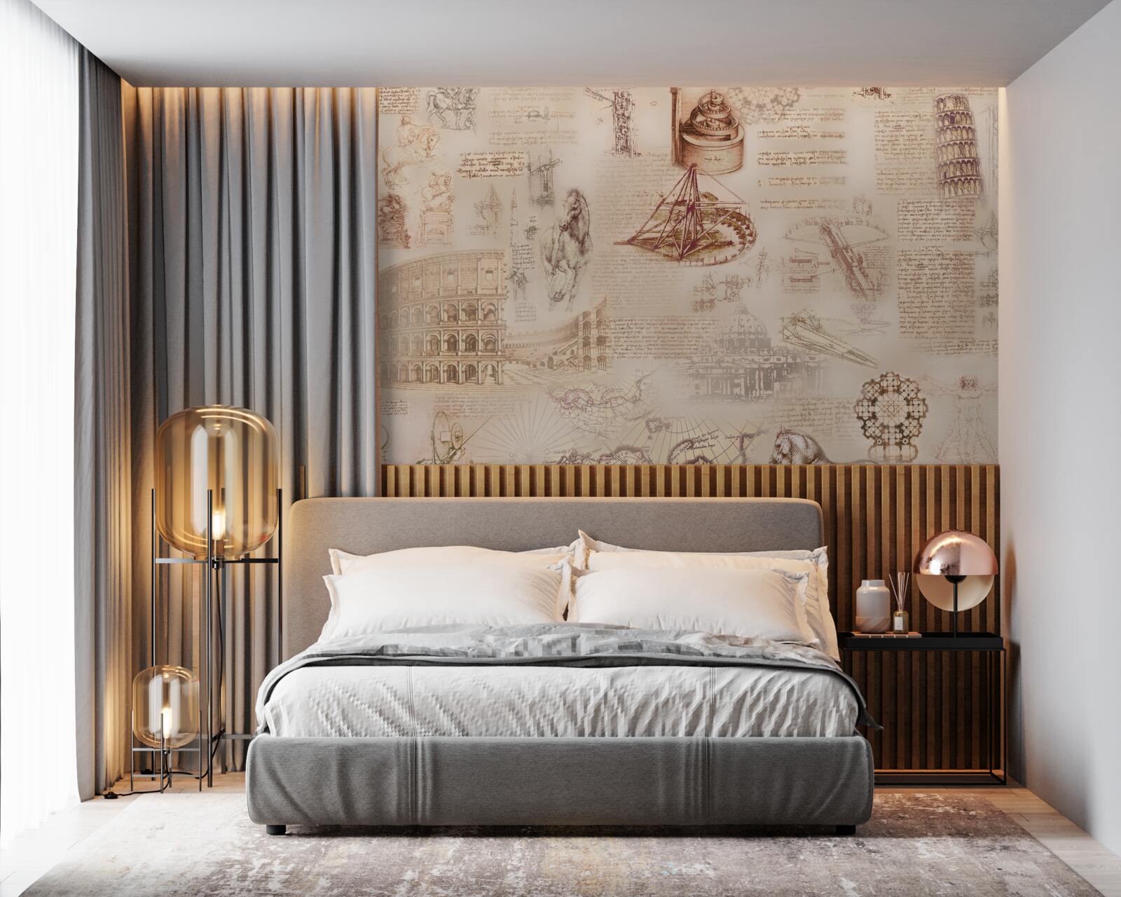 Fotobehang oud roemenië en retro italië