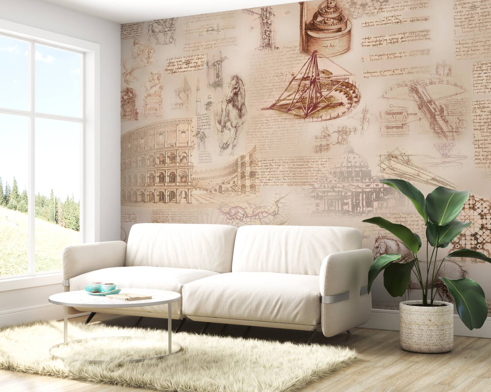 Fotobehang oud roemenië en retro italië