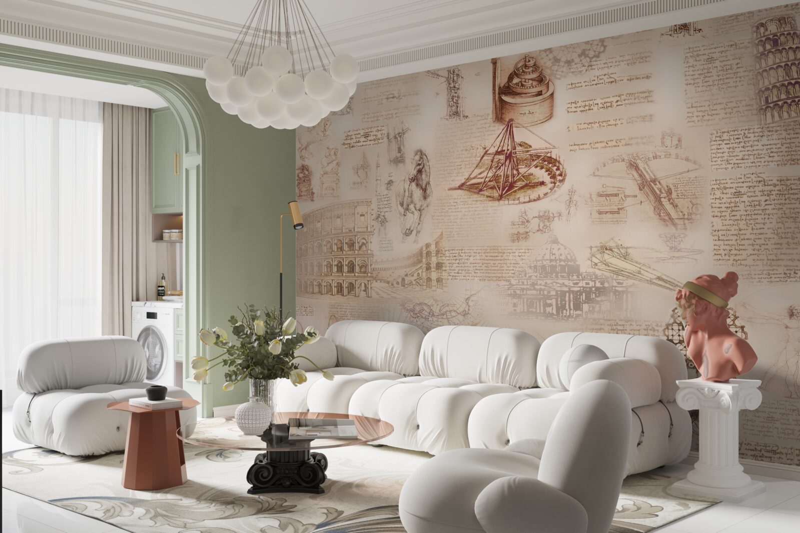 Fotobehang oud roemenië en retro italië