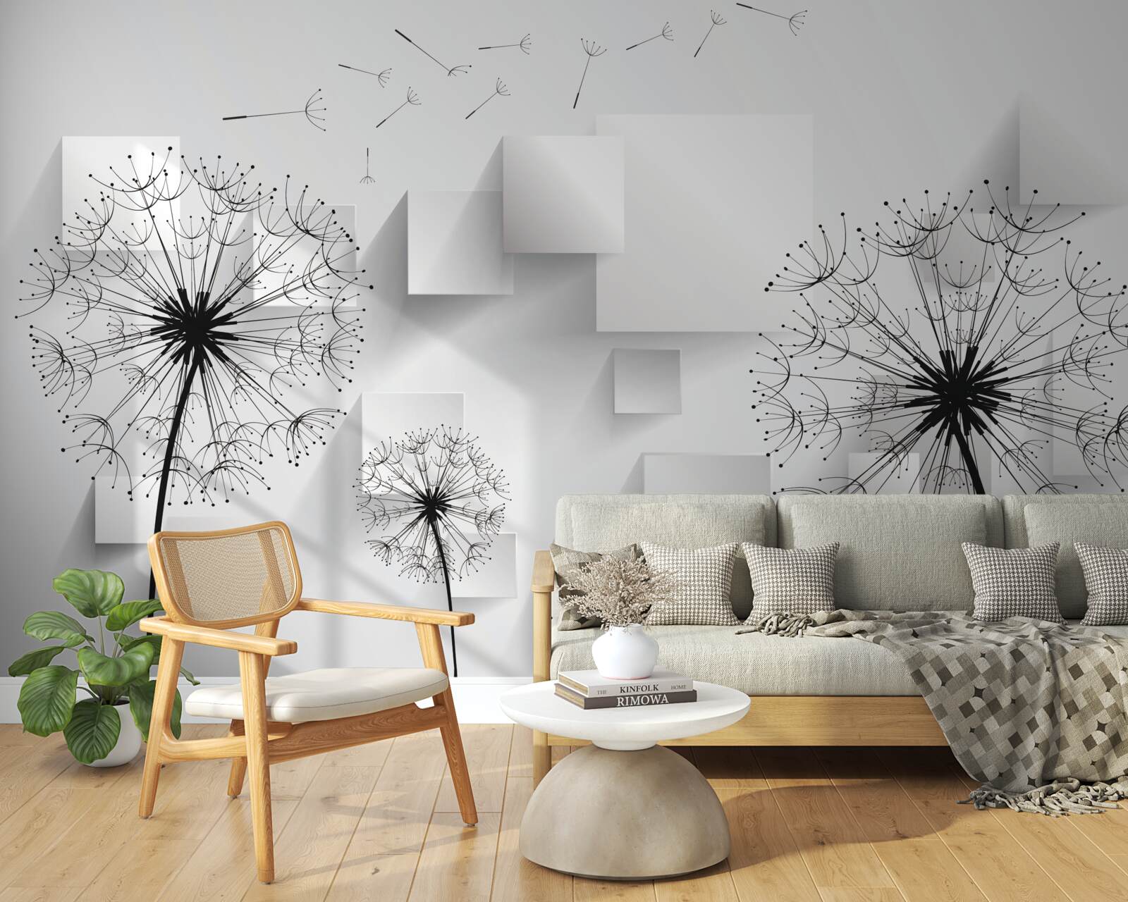 Fotobehang zachte vlucht van paardenbloemen