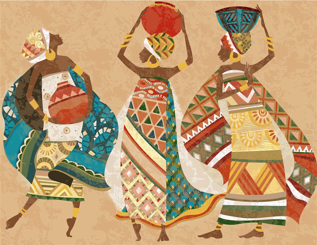 Fotobehang overzicht van beelden van afrikaanse vrouwen