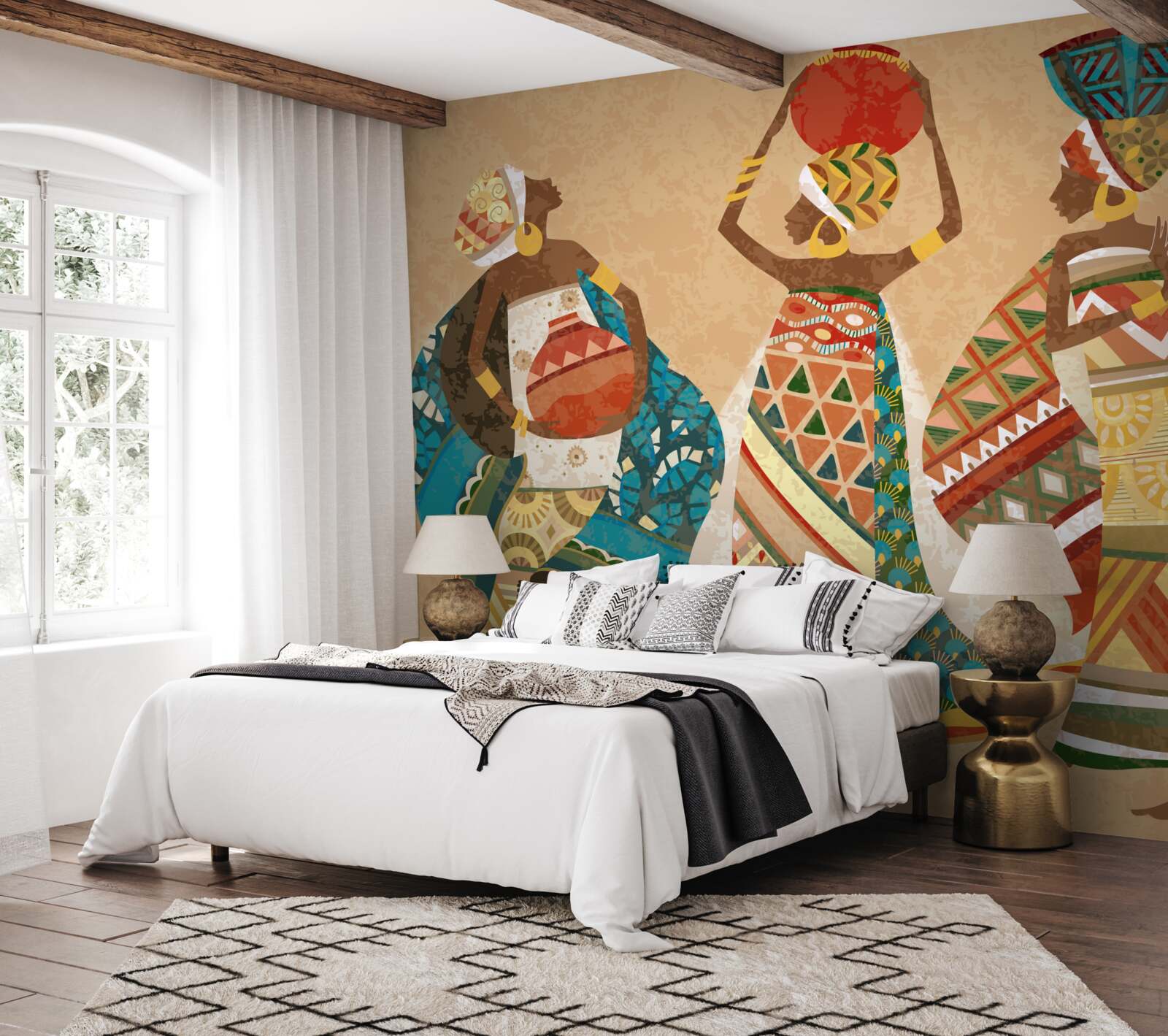 Fotobehang overzicht van beelden van afrikaanse vrouwen