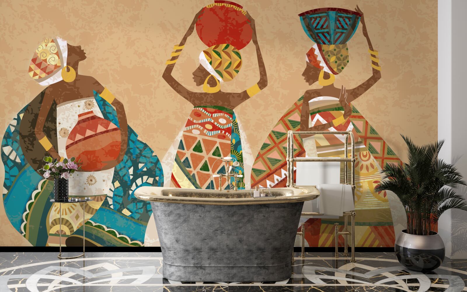 Fotobehang overzicht van beelden van afrikaanse vrouwen