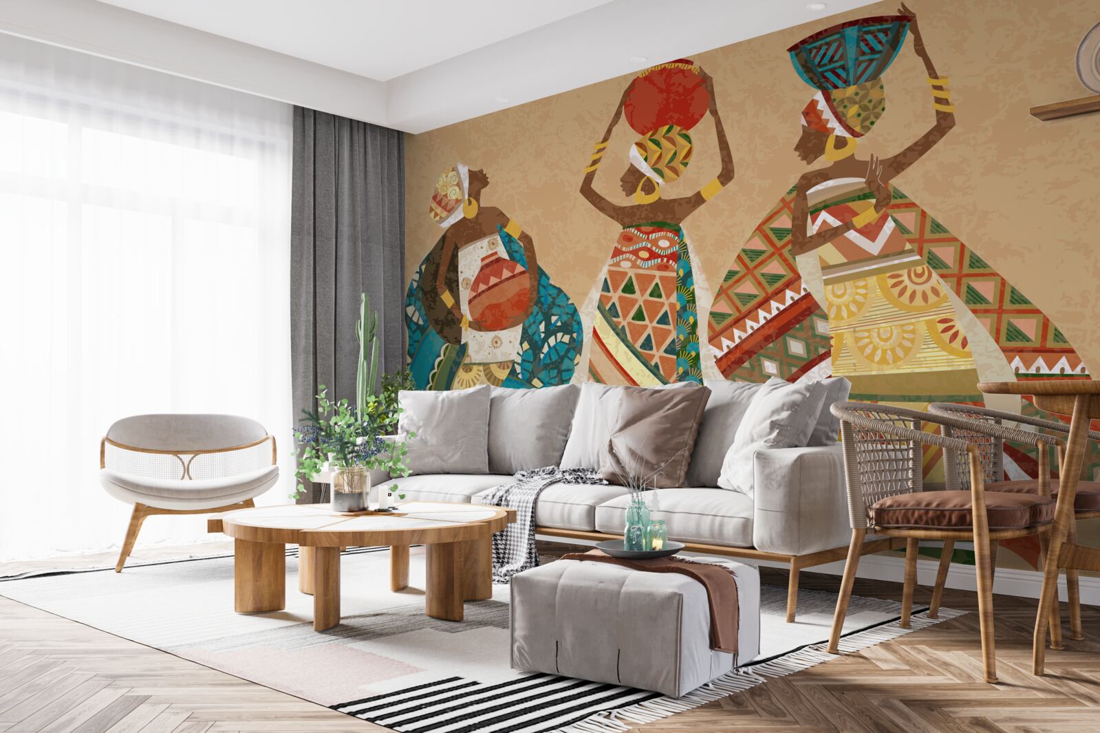 Fotobehang overzicht van beelden van afrikaanse vrouwen