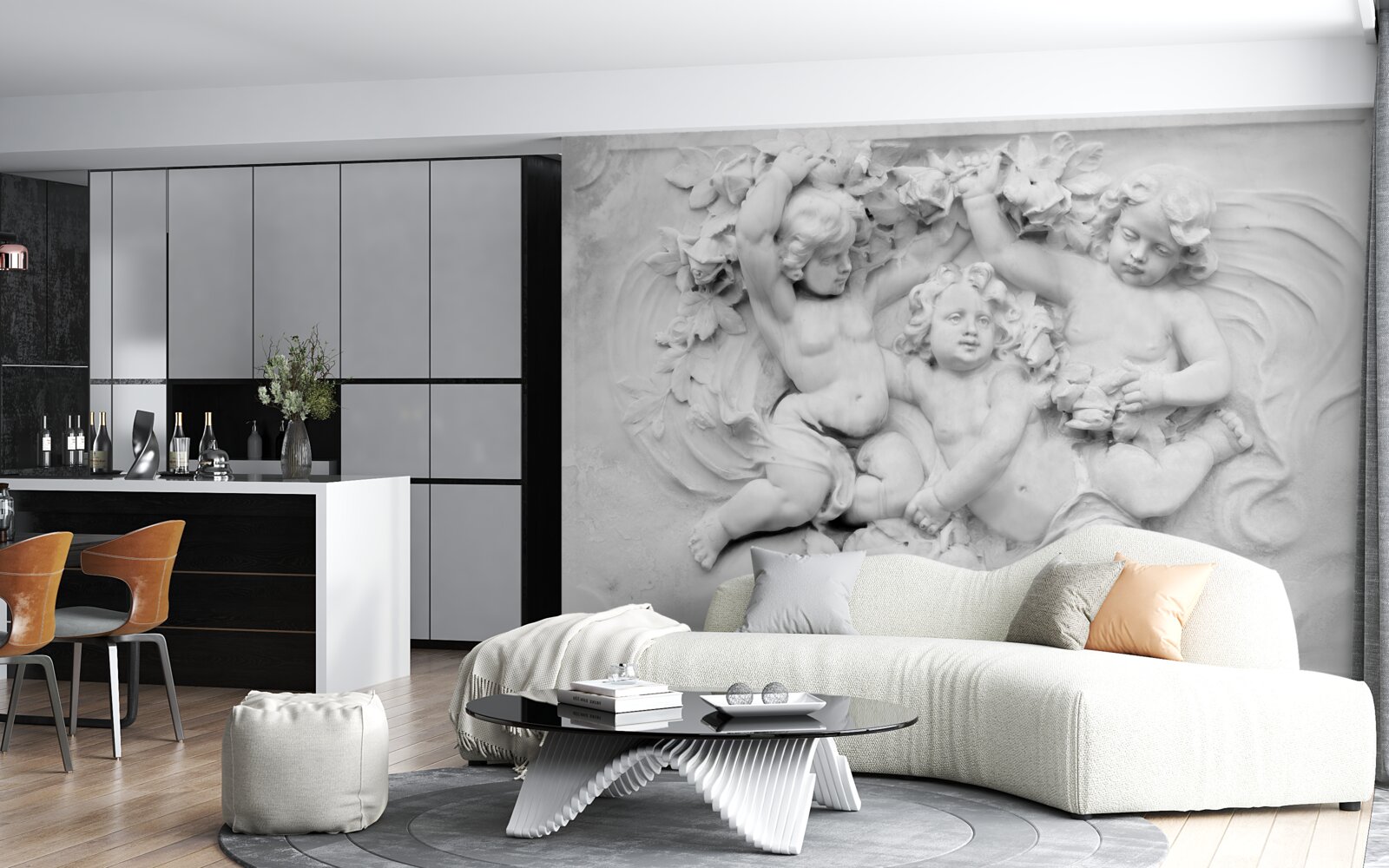 Fotobehang verlichting is een speelveld voor engelen