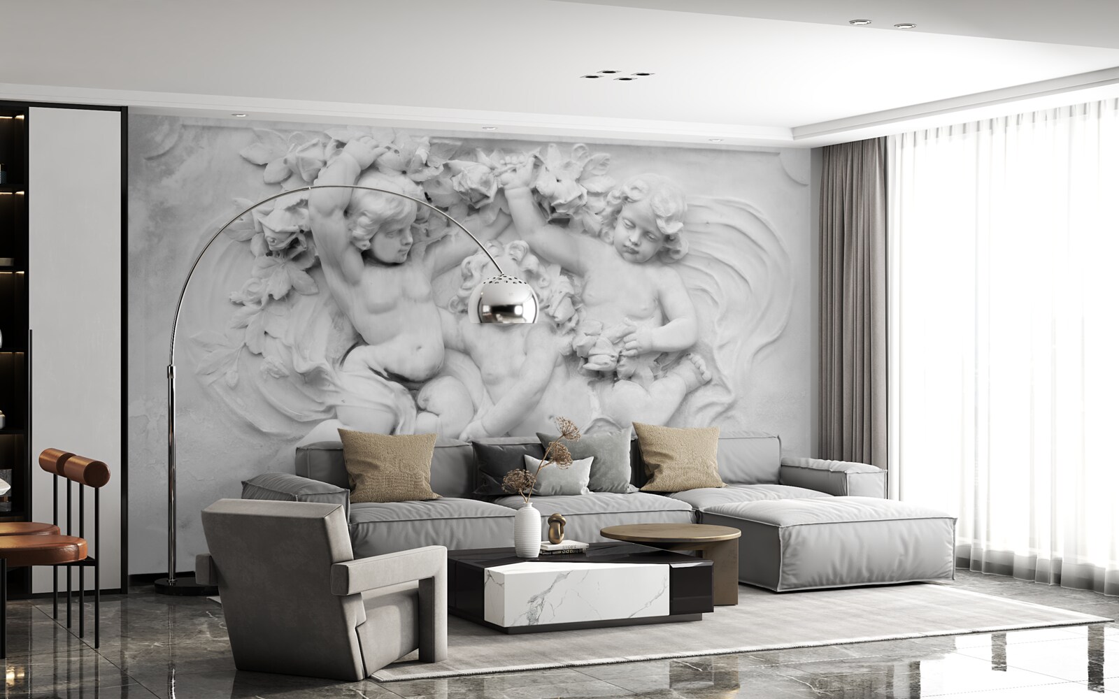 Fotobehang verlichting is een speelveld voor engelen