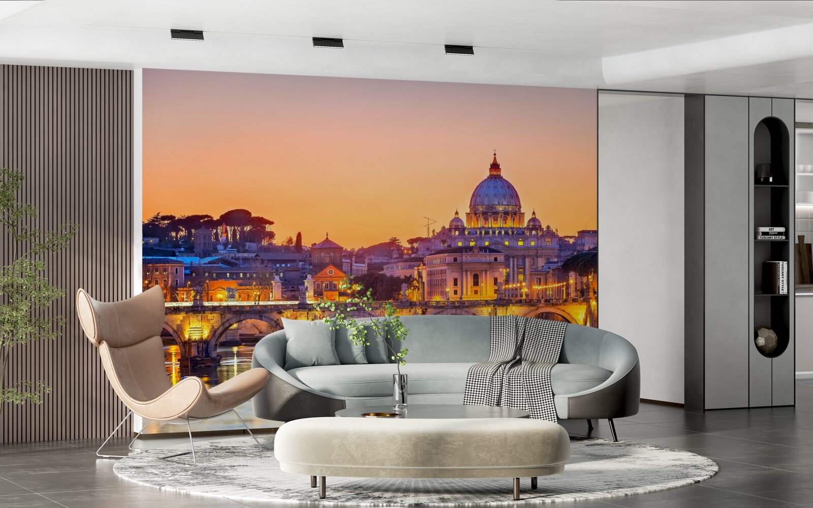 Fotobehang uitzicht op de kathedraal van romeo onder de avondverlichting