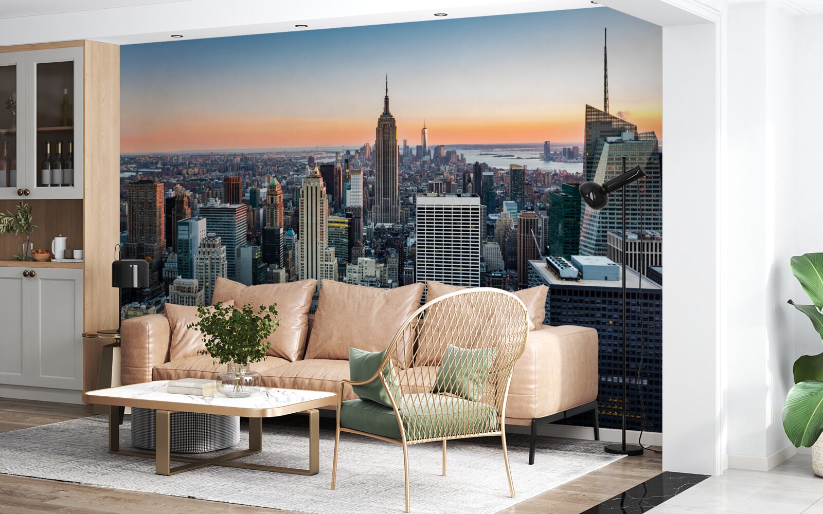 Fotobehang schemering in de diepte van the big apple