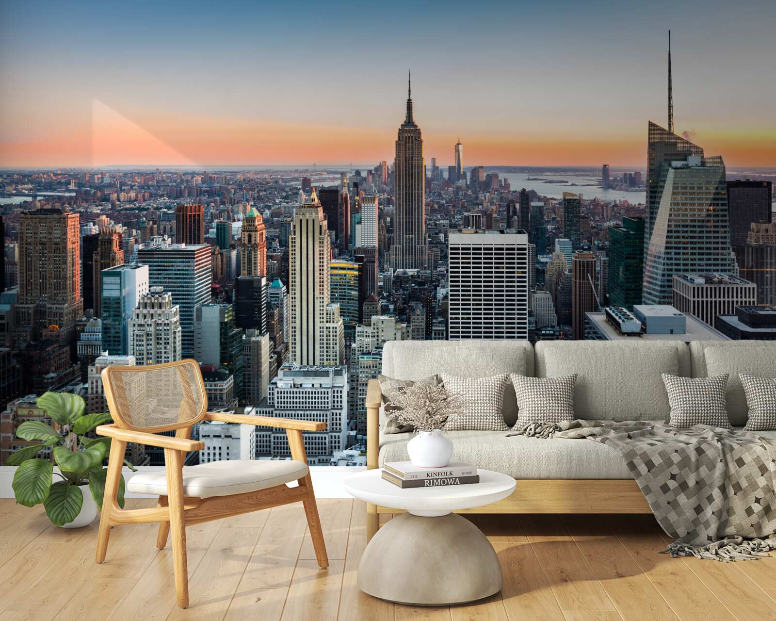 Fotobehang schemering in de diepte van the big apple