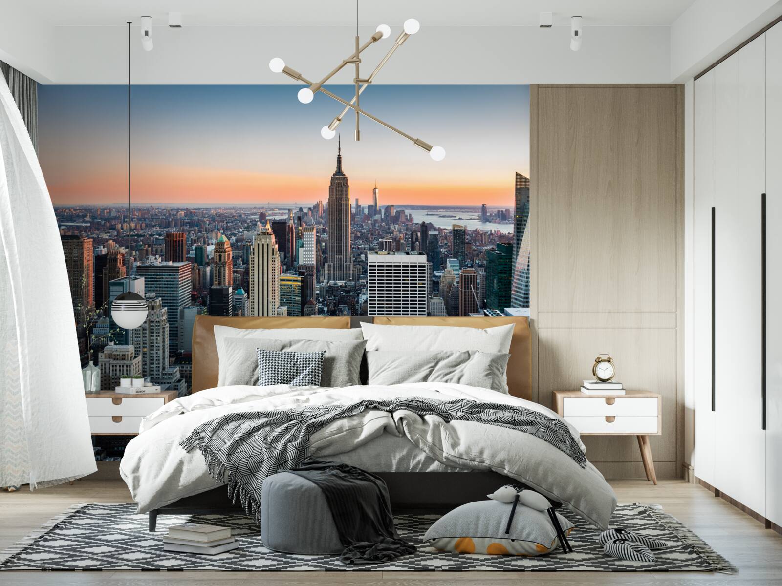 Fotobehang schemering in de diepte van the big apple