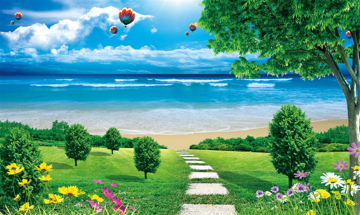 Fotobehang groene zeeplanten