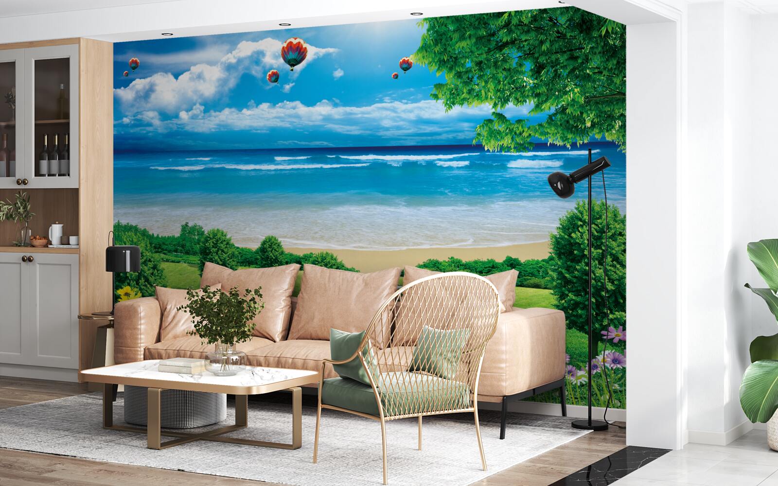 Fotobehang groene zeeplanten