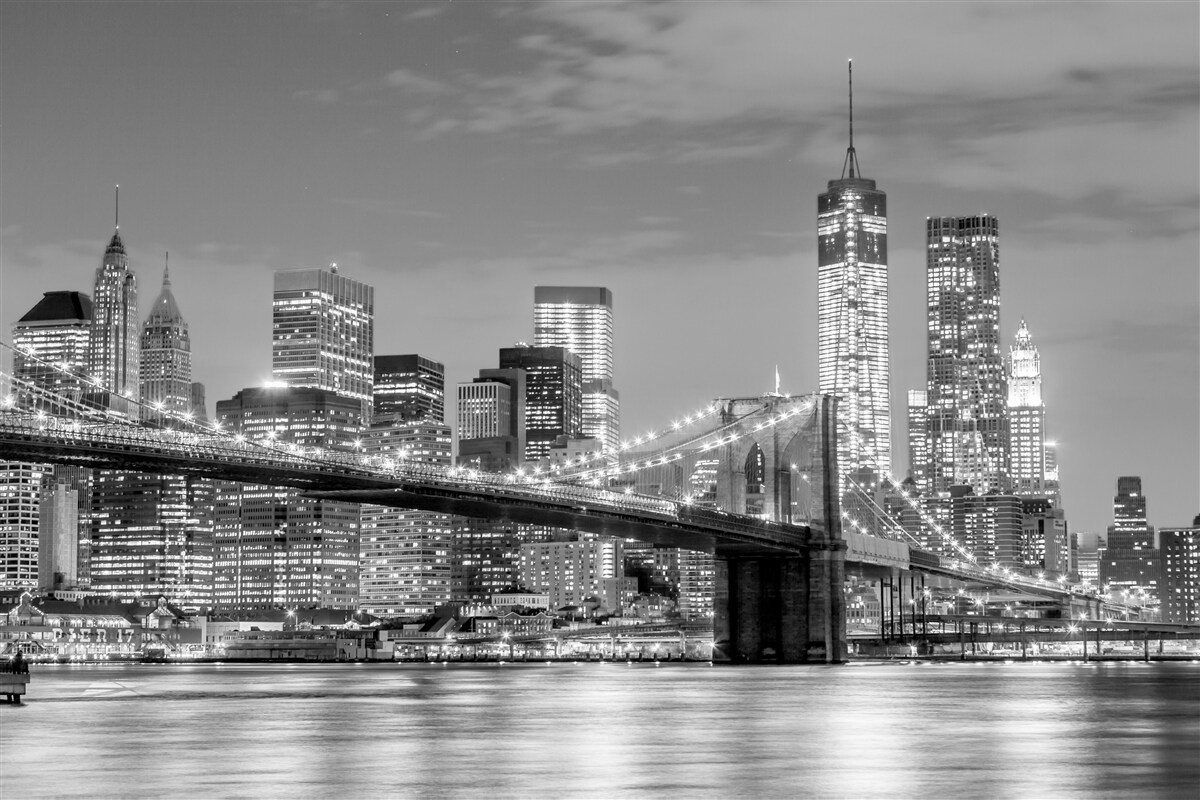 Fotobehang metropolis met uitzicht op de brooklyn bridge