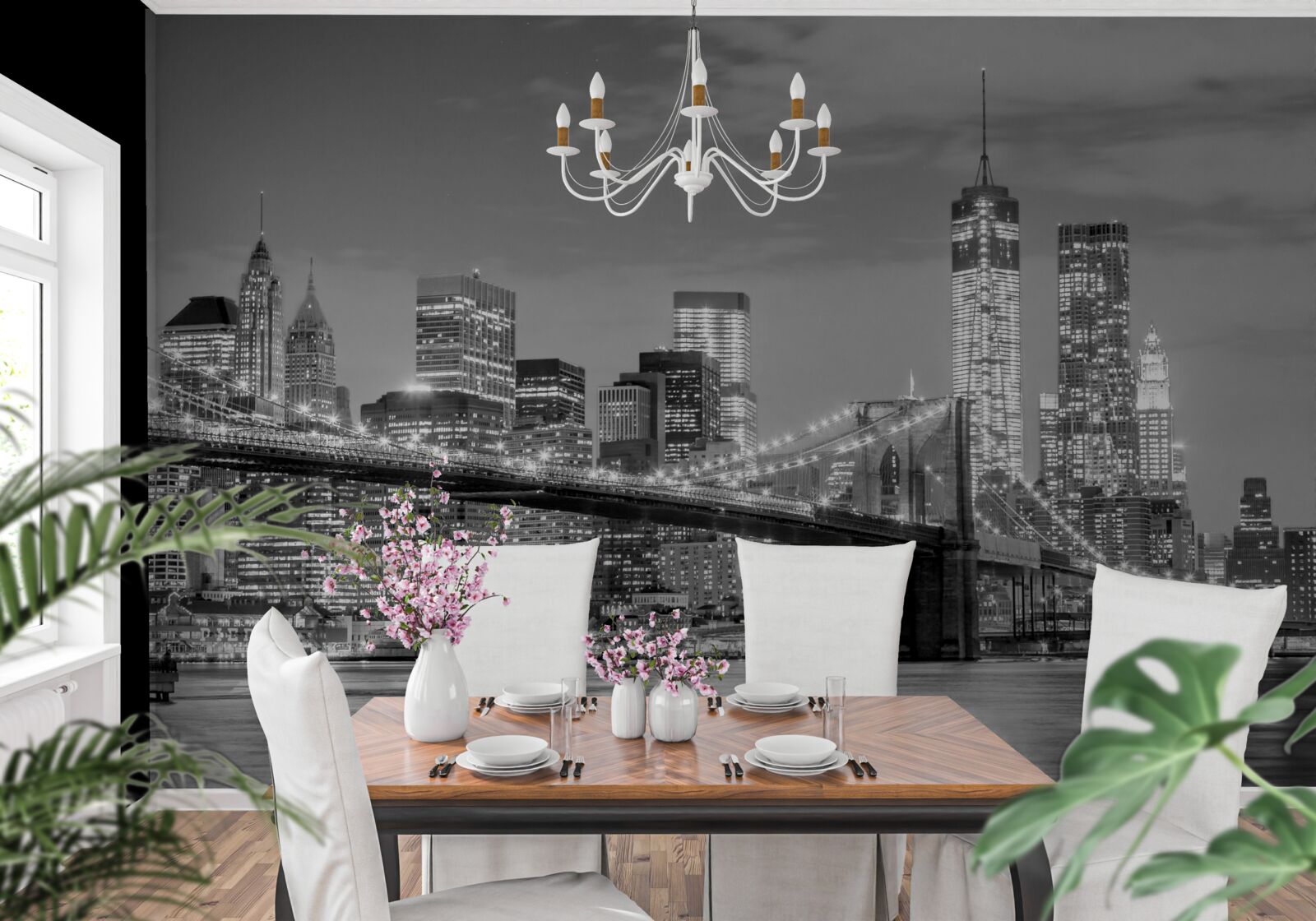 Fotobehang metropolis met uitzicht op de brooklyn bridge