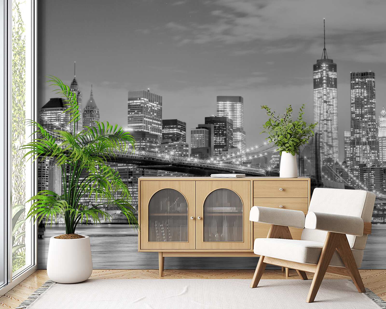 Fotobehang metropolis met uitzicht op de brooklyn bridge