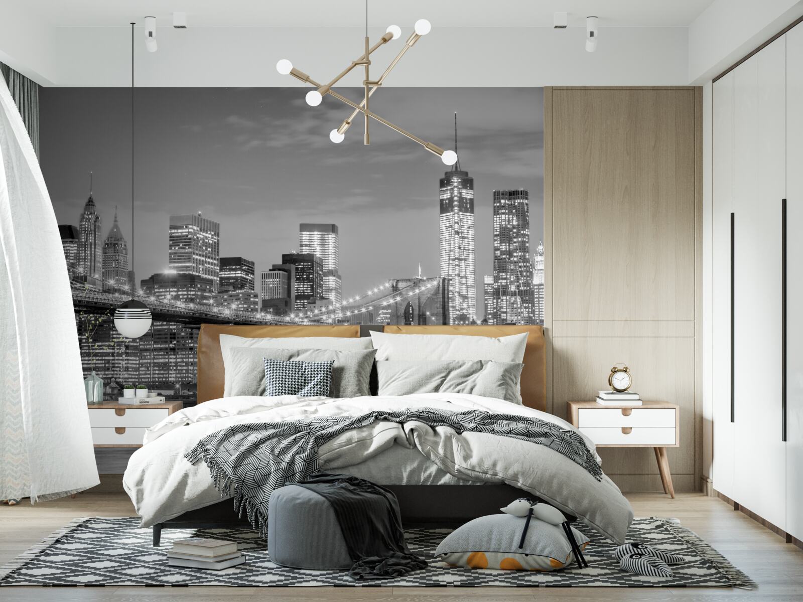 Fotobehang metropolis met uitzicht op de brooklyn bridge