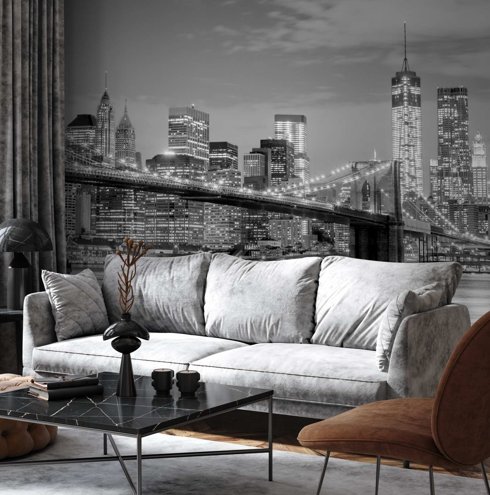 Fotobehang metropolis met uitzicht op de brooklyn bridge