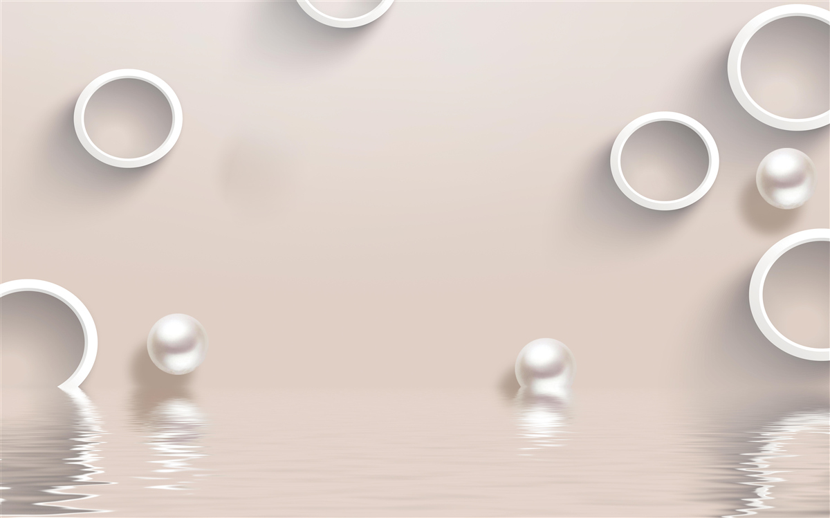 Fotobehang cirkels op water en parels